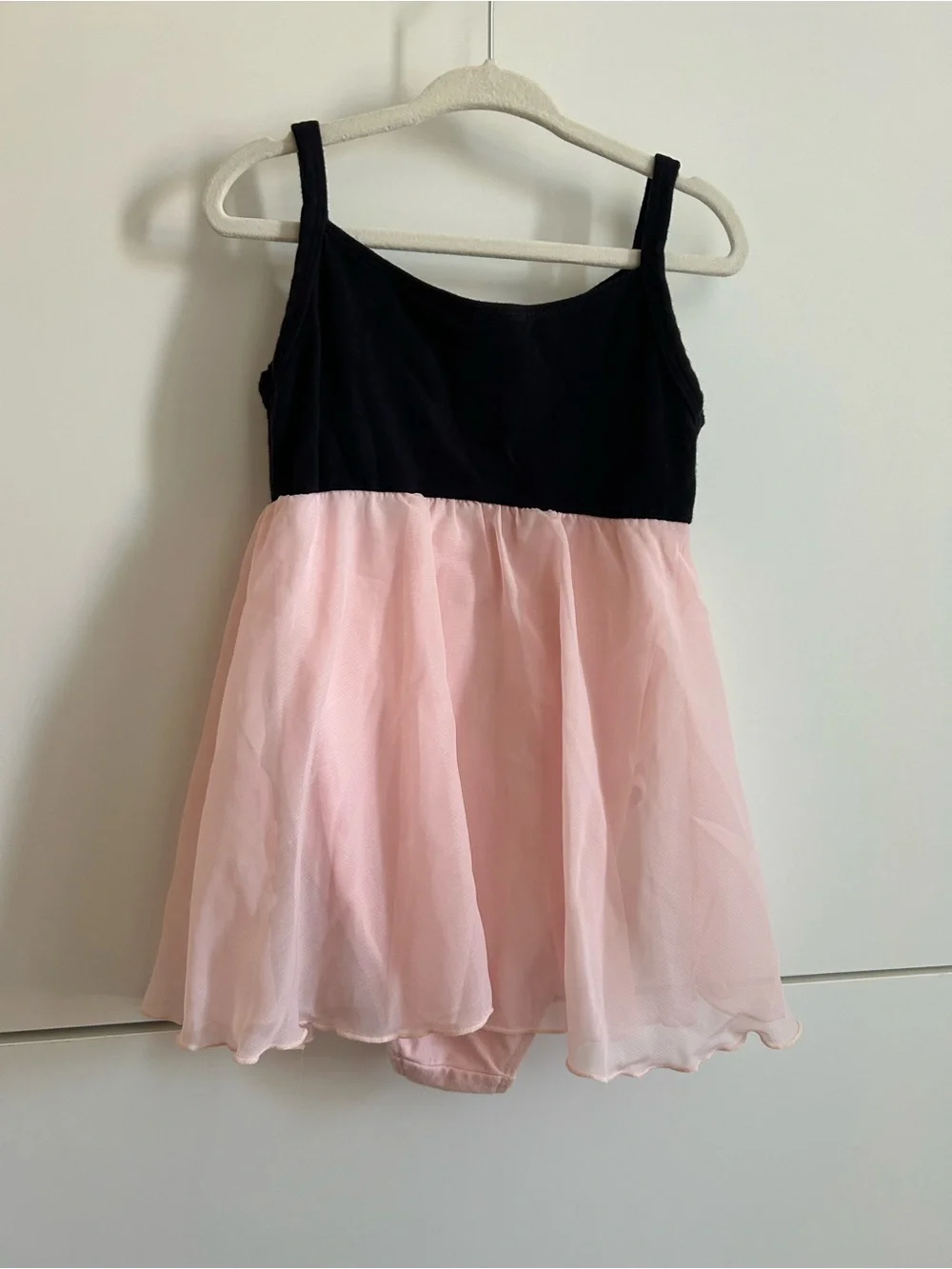Freestyle Girls Black & Light Pink Chiffon Ballet Dance Tutu Dress - Size 6/6X
